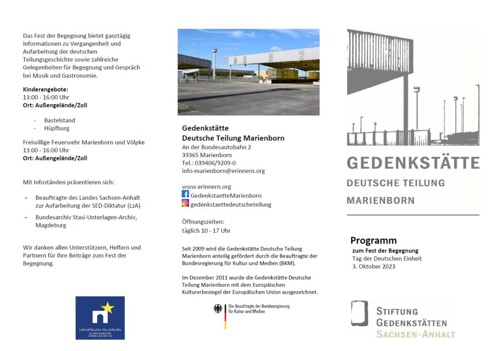 Gedenkstätte Deutsche Teiling Marienborn, 03.10.2023 kiepengol band marienborn 2023