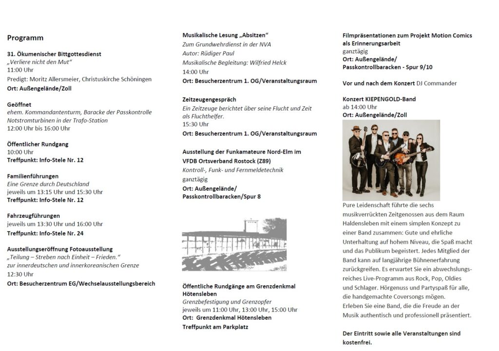 Gedenkstätte Deutsche Teiling Marienborn, 03.10.2023 kiepengol band marienborn 2023